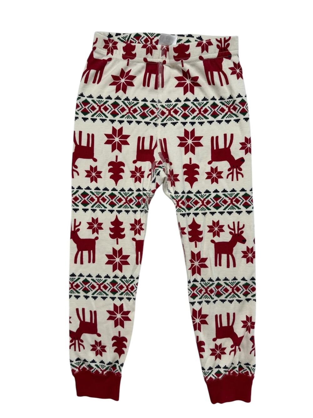 HANNA ANDERSSON Scandi Cane Red Ivory Reindeer Pajama Pants Sz 4 100 Unisex Kids